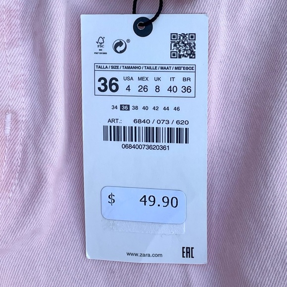 Zara The New Daddy Pink Wide Leg Jeans - Picture 3 of 11